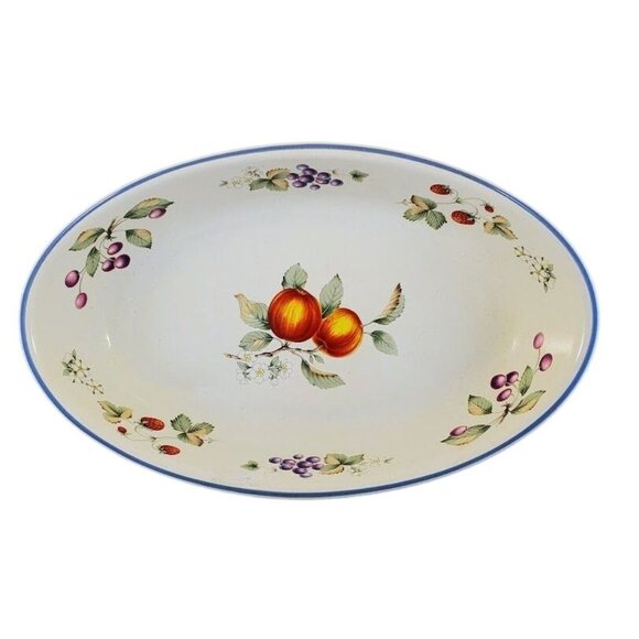 Savoir Vivre TG017 Luscious Oval Serving Platter Italy | Vintage Fruit Motif Cer - Picture 1 of 3
